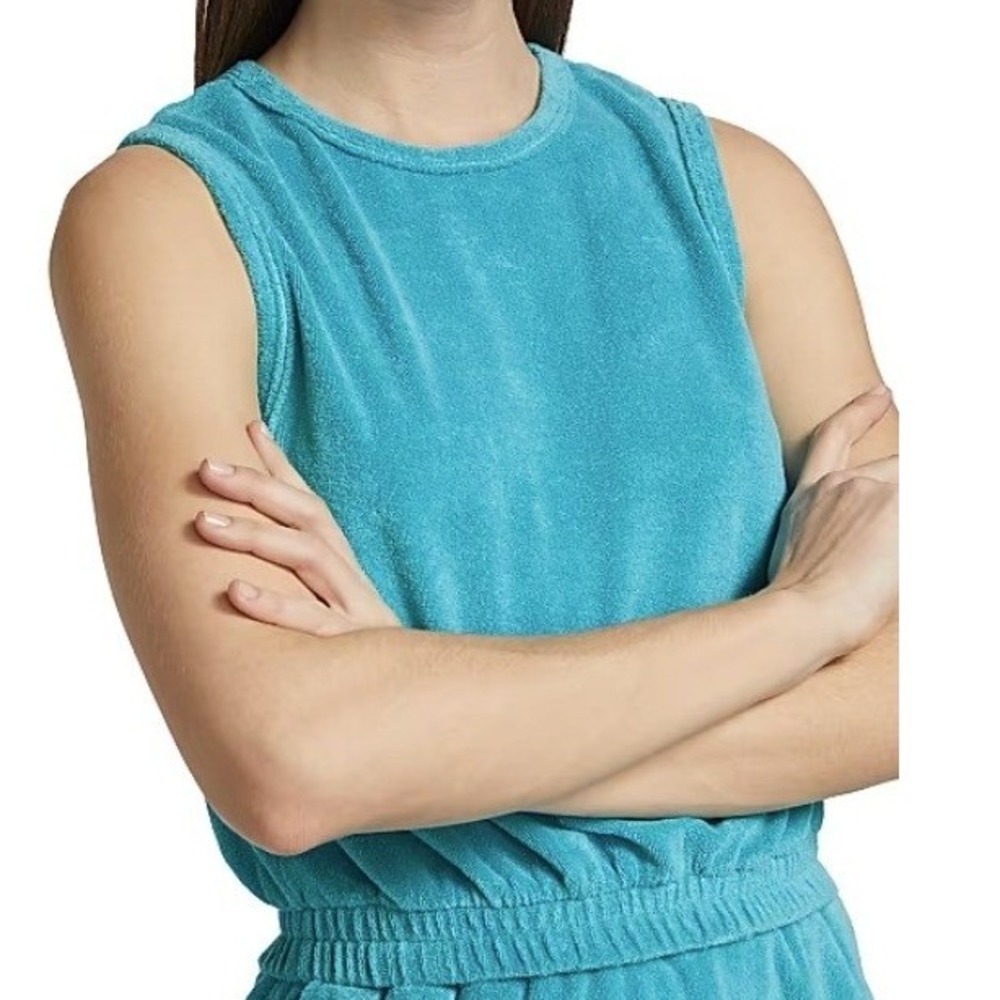 NEW Monrow Terry Cloth Tank Top Sky Blue XXS